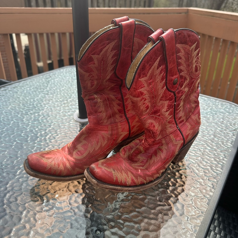 Genuine vintage Red leather western boots